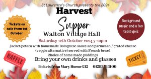 Harvest Supper - 12th October 2024